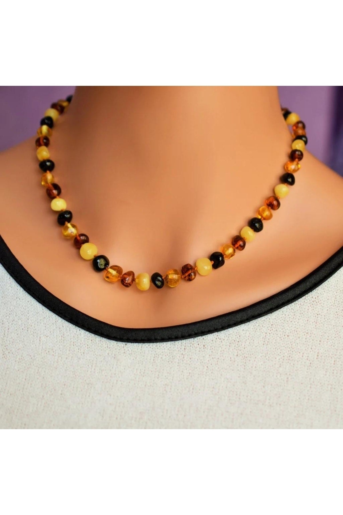 Adult Multi Amber Necklace 50-52 Cm