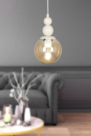 Infinite Single Chandelier White Honey Glass