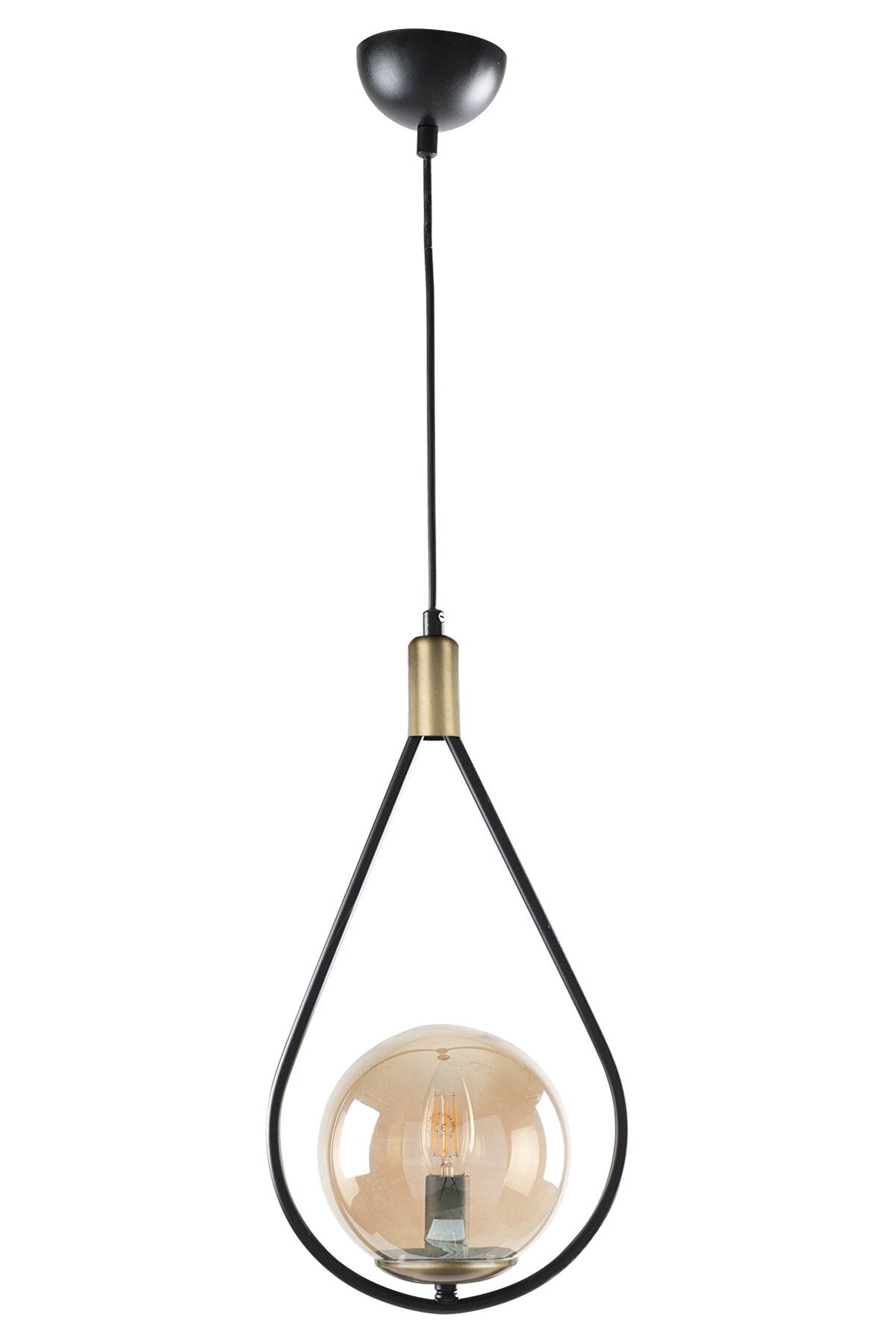 Yağmur Single Modern Wohnzimmer, Schlafzimmer, Wohnzimmer Schwarz Antik, Honig Glas Kronleuchter