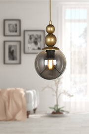 Infinite Single Chandelier Antiqued Smoked Glass