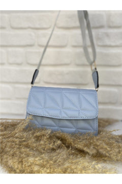 Blue Artificial Leather Shoulder Bag with Adjustable Strap