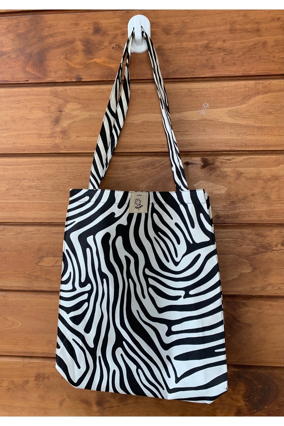 Tragetasche mit Seitenfalten im Zebra-Design