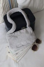 Gray Shoulder Small Plush Bag