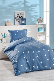 Junior Duvet Cover Set Single Triangle K.Cloudblue