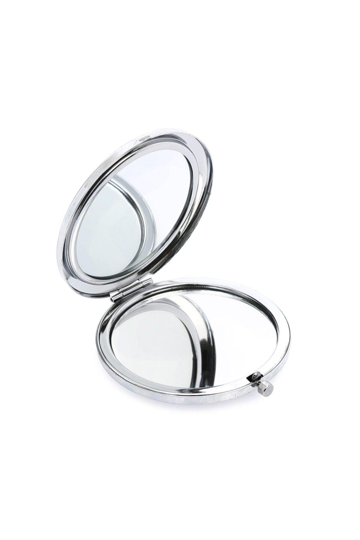 Pocket Bag Mirror Makeup Mirror With Cover Silver - Swordslife