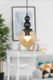 Infinite Single Chandelier Black Honey Glass