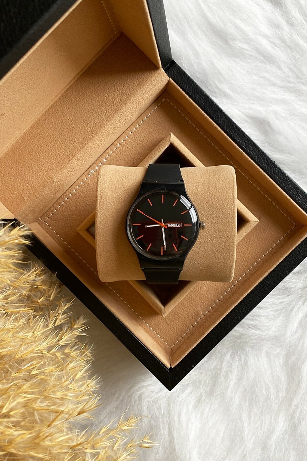 Unisex Armbanduhr Schwarz Silikon Wasserdicht Damen Herren Armbanduhr