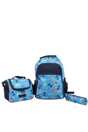 Patterned Primary School Backpack Nutrition + Pen Holder Set Of 3