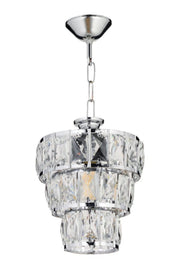 Mirac 3-stufiger Kristall-Kronleuchter in Silber