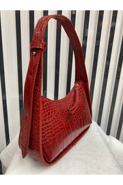 Rote Damen-Baguette-Tasche aus Krokodil