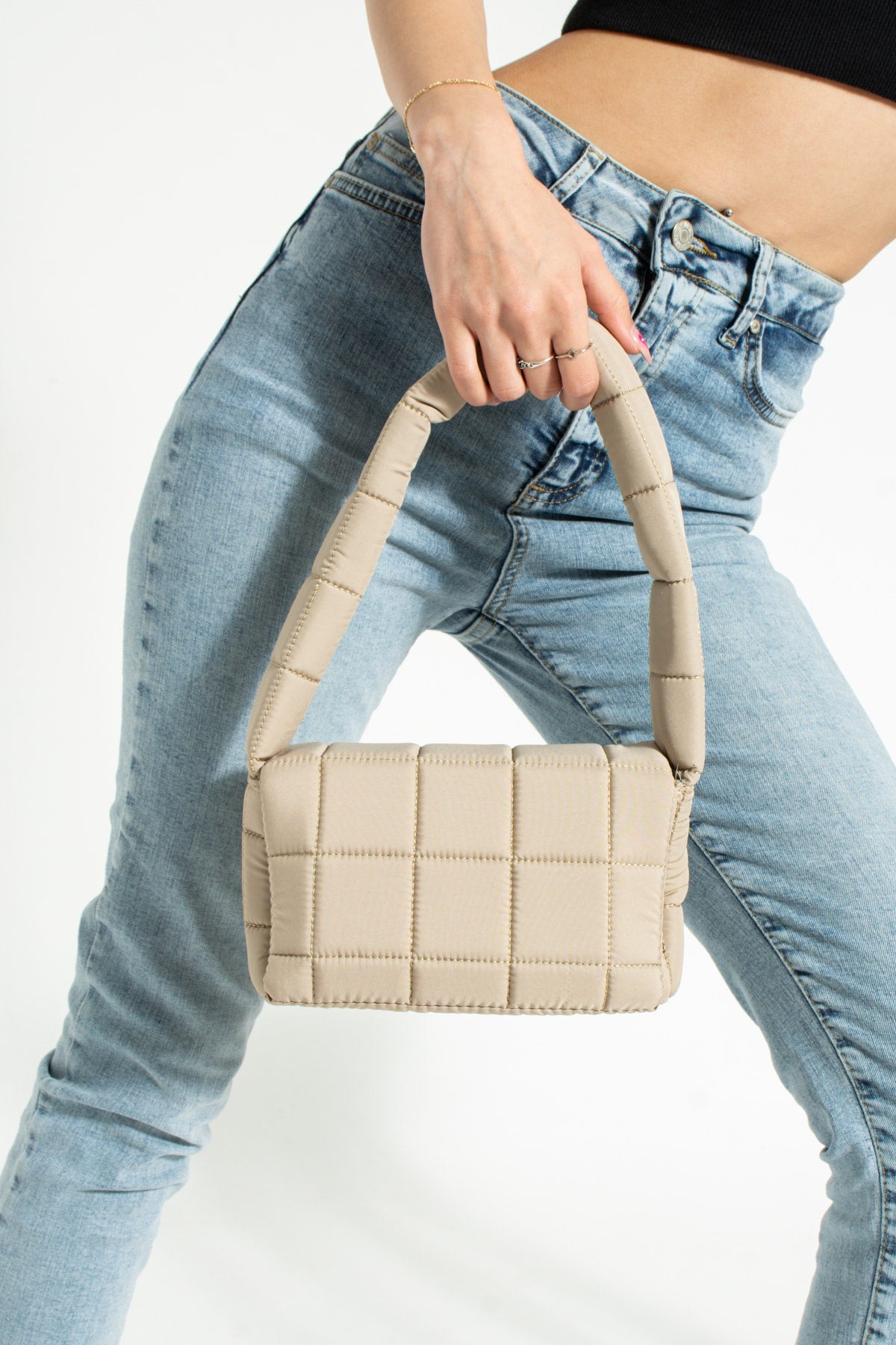 Puff Waterproof Fabric Cross Shoulder Bag Baguette Hand And Shoulder Bag