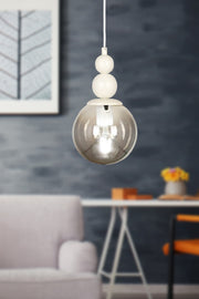 Infinite Single Chandelier White Smoked Glass