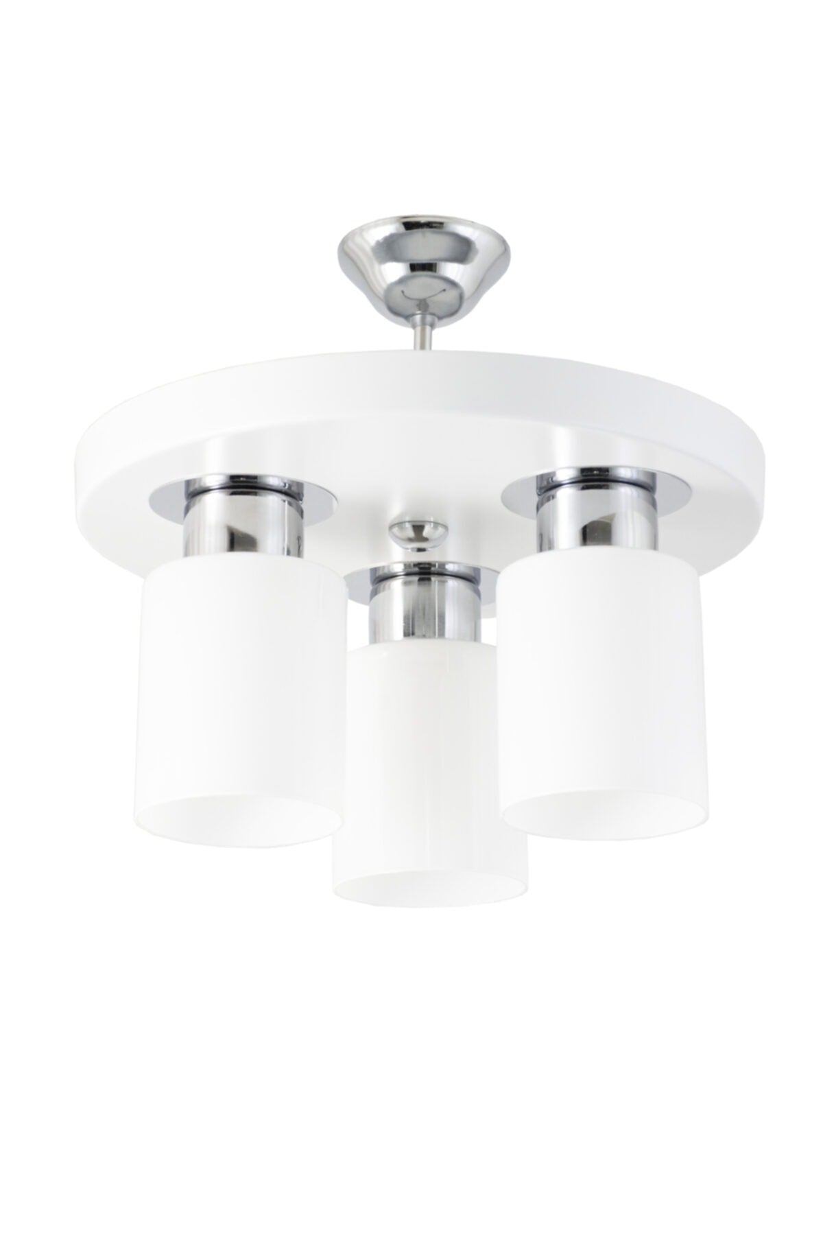 Triple Modern Sports Model Round Tray White Chandelier