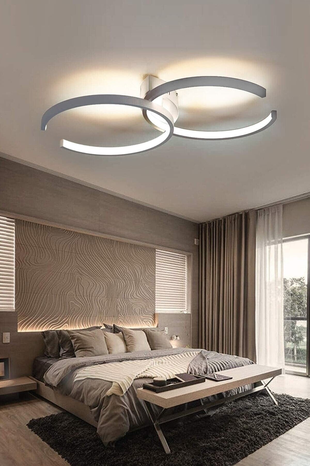 Noris Modernes Design Weiße Farbe Wohnzimmer Küche Halle Weiße Led 2-Stück Kronleuchter
