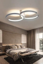 Noris Modern Design White Color Living Room Kitchen Hall White Led 2-Piece Chandelier