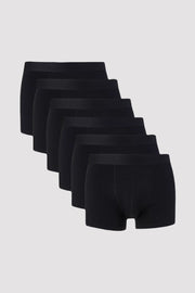 Men'S Black Boxer Cotton Lycra 6-Pack