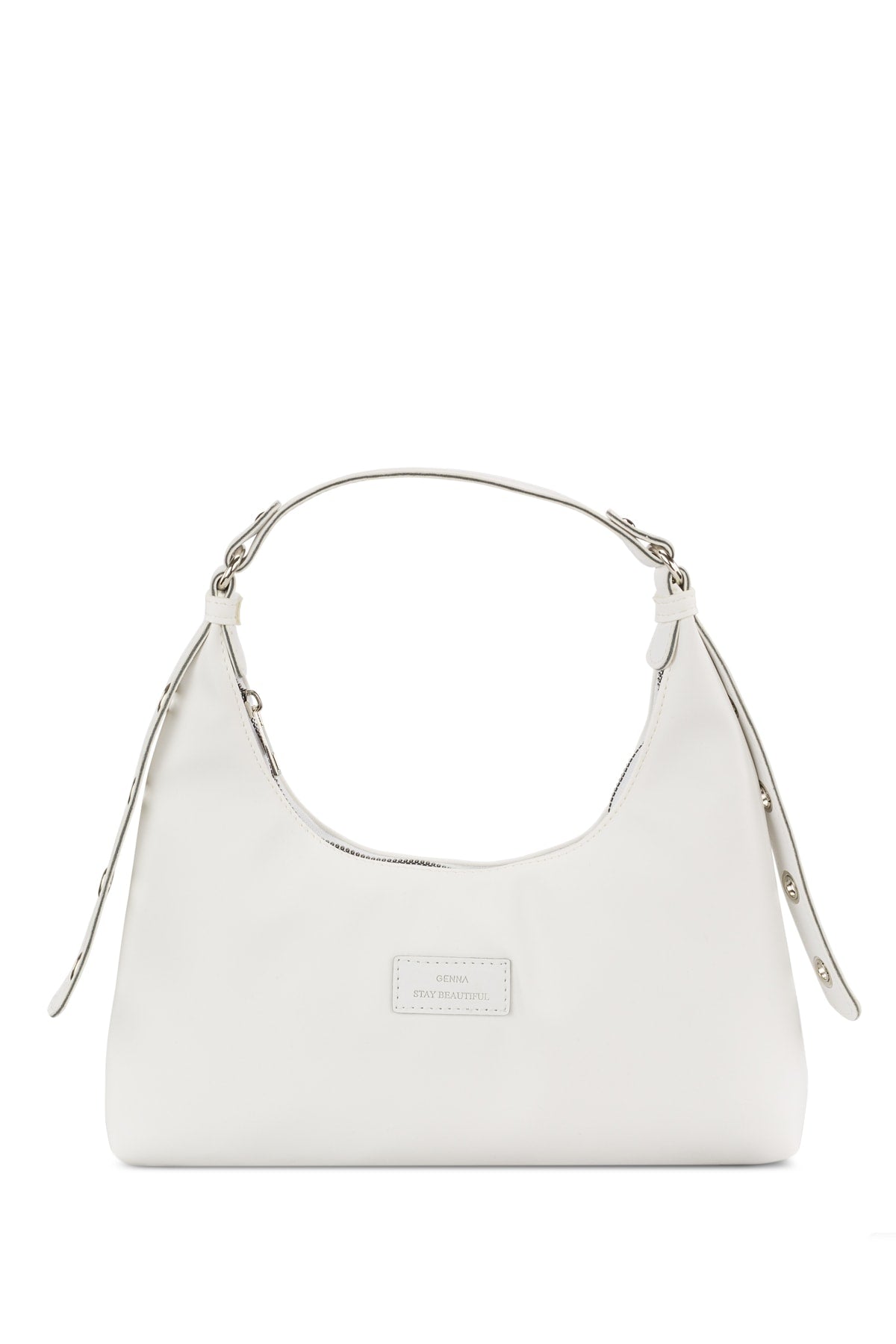 Weiße Baguette-Tasche 205 für Damen