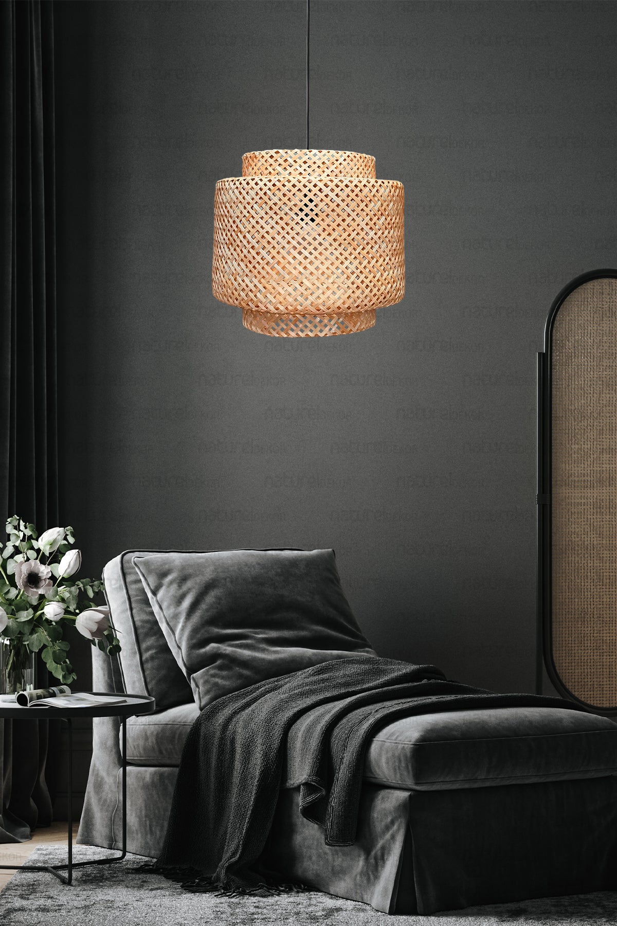 Sinnerlig Bamboo Chandelier 40Cm- Scandinavian, Modern, Bohemian, Rattan Chandelier, Lighting