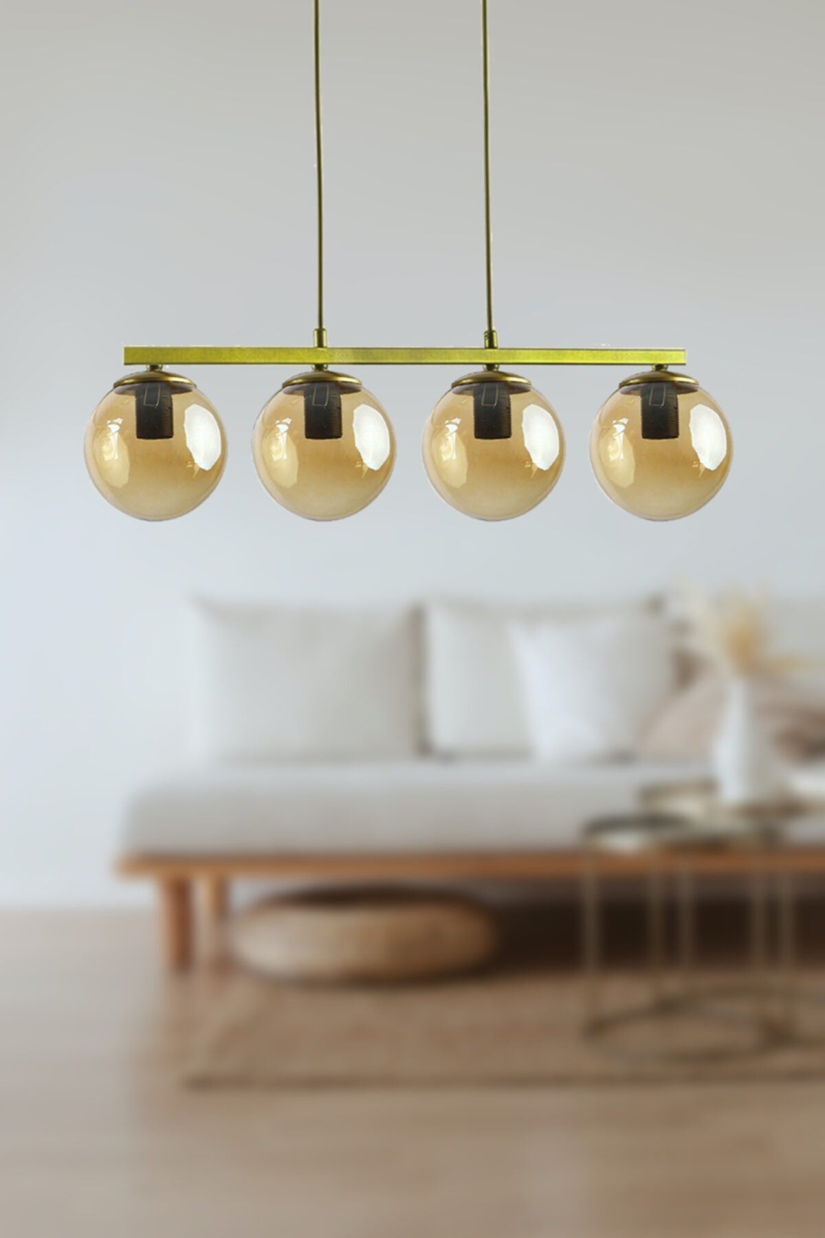 Caesar Honigglas Antik Modernes Design Esstischplatte - Wohnzimmer 4-teiliger Kronleuchter