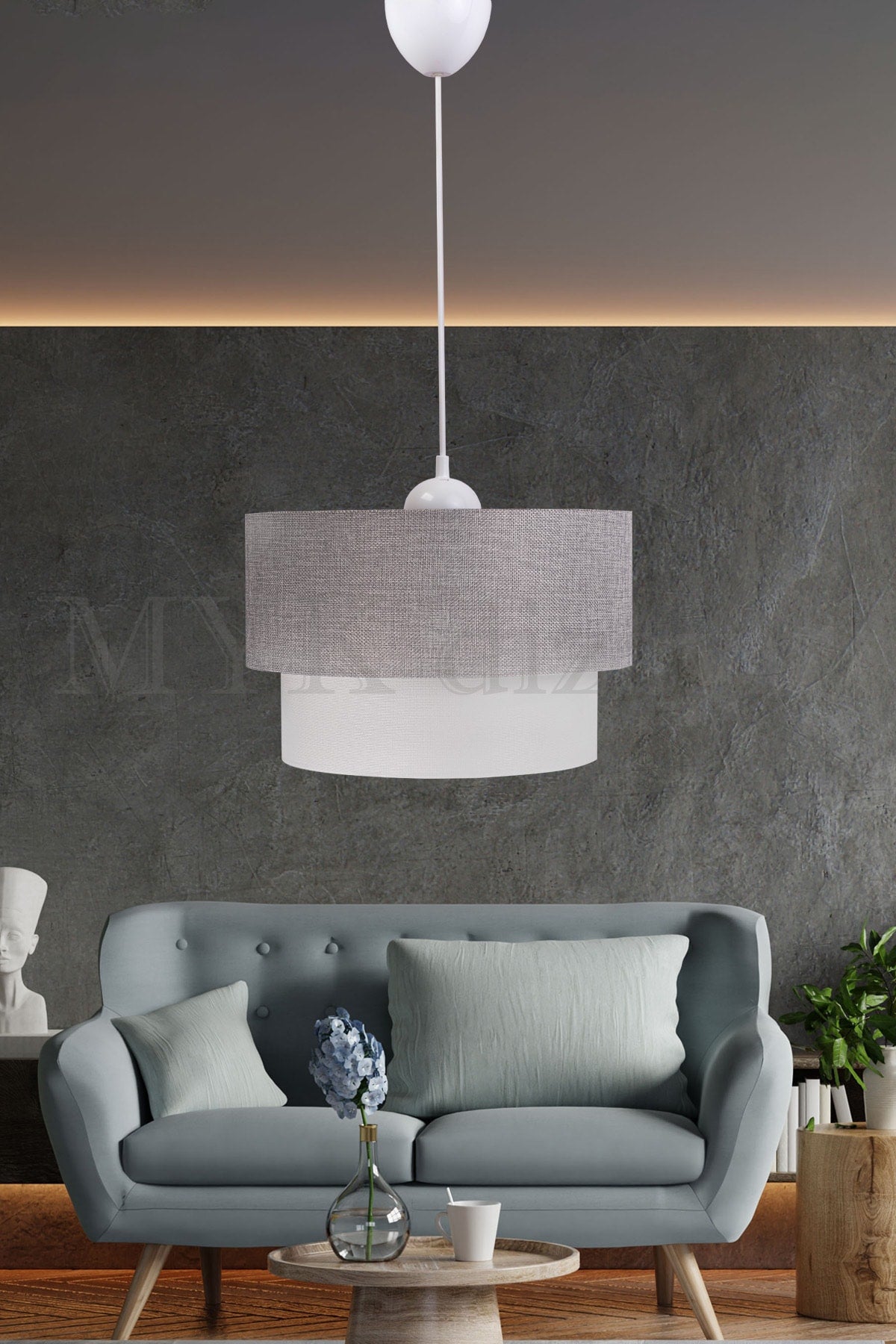 Stone Light Gray Pendant Chandelier