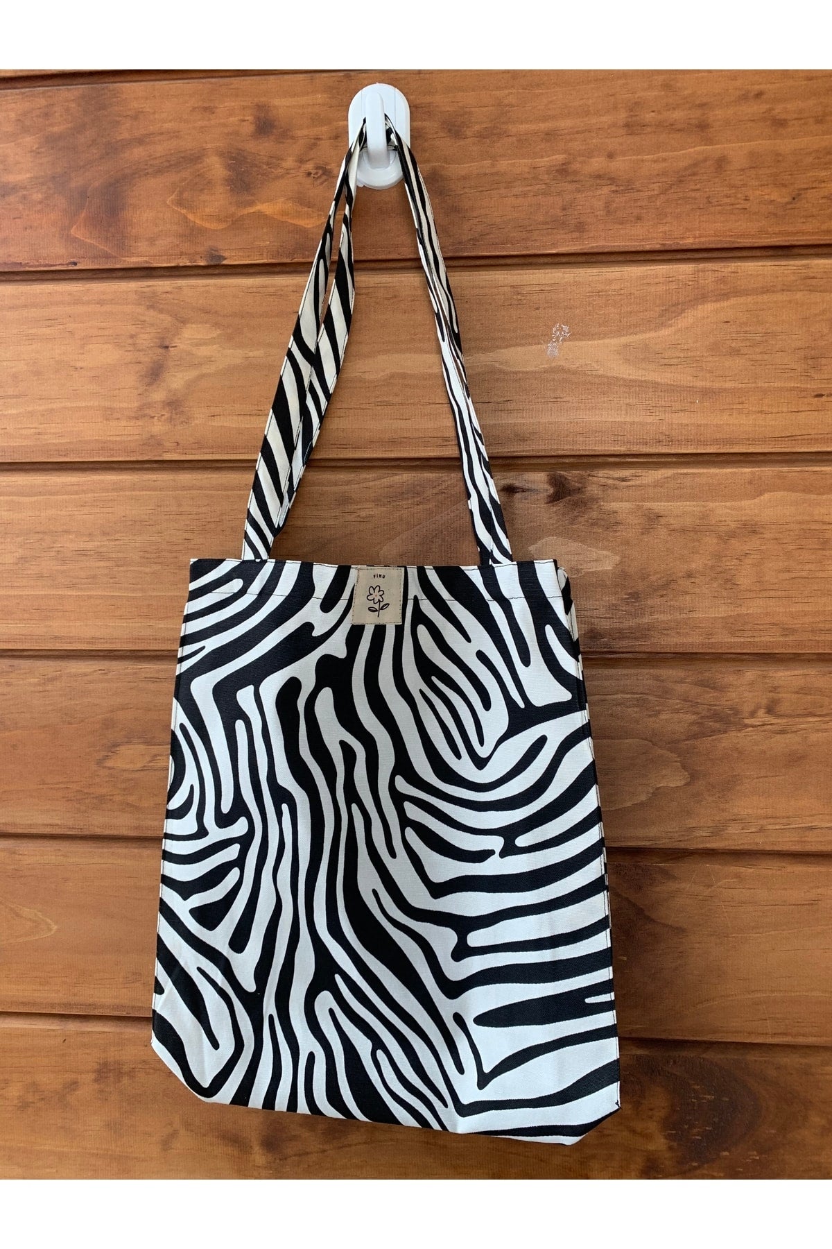 Tragetasche mit Seitenfalten im Zebra-Design