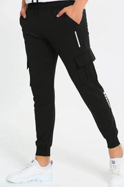 Unisex Reflector Print Detailed Commando Pocket Sweatpants