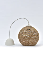 Balle Wicker Pendant Ball Chandelier (White Hanger Set)