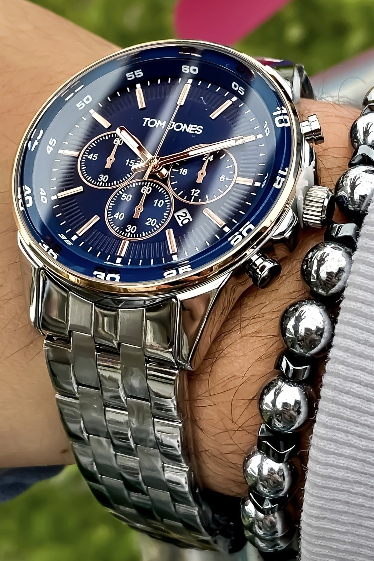 Original Tomjones New Season Sport Lux Herrenuhr mit stahlblauem Zifferblatt