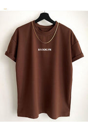 Black Street Men'S Brown Brooklyn Printed Tshirt