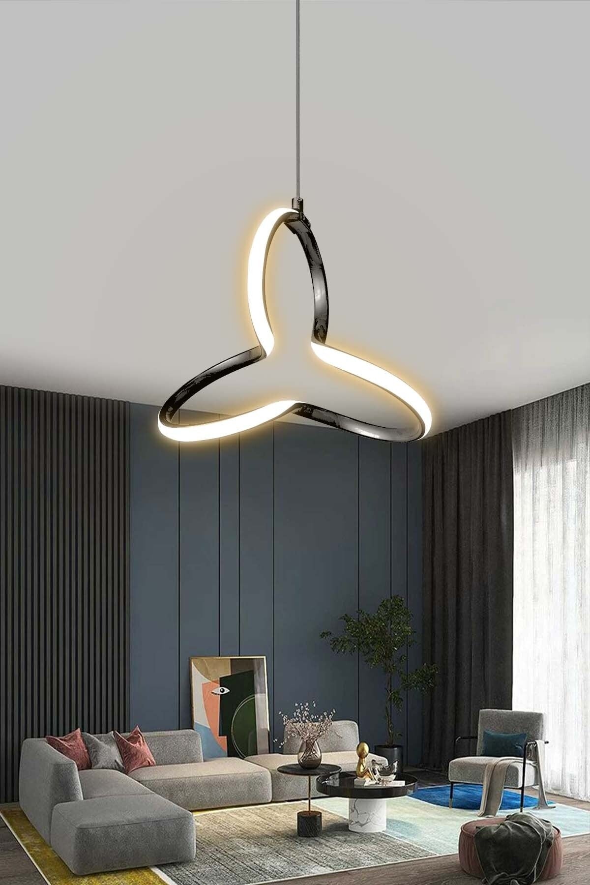 Modern Pendant Lamp Anthracite Case Daylight Led Chandelier 1 Year Warranty Led Chandelier