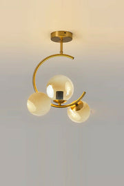 Athens Modern Antique Case Bal Closed Glass Triple Chandelier