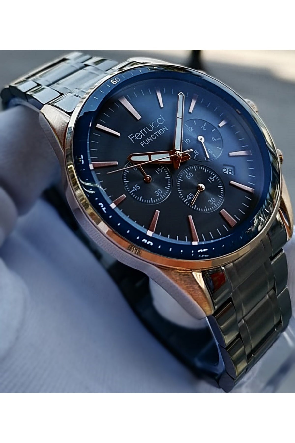 Black Men'S Wristwatch 3 Atm Waterproof Functions Active Stainless Steel