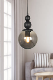 Infinite Single Chandelier Black Smoked Glass