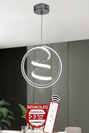 Controlled 3 Color Illuminated Modern Pendant Lamp Led Chandelier Chrome Case Entrance, Hall, Room