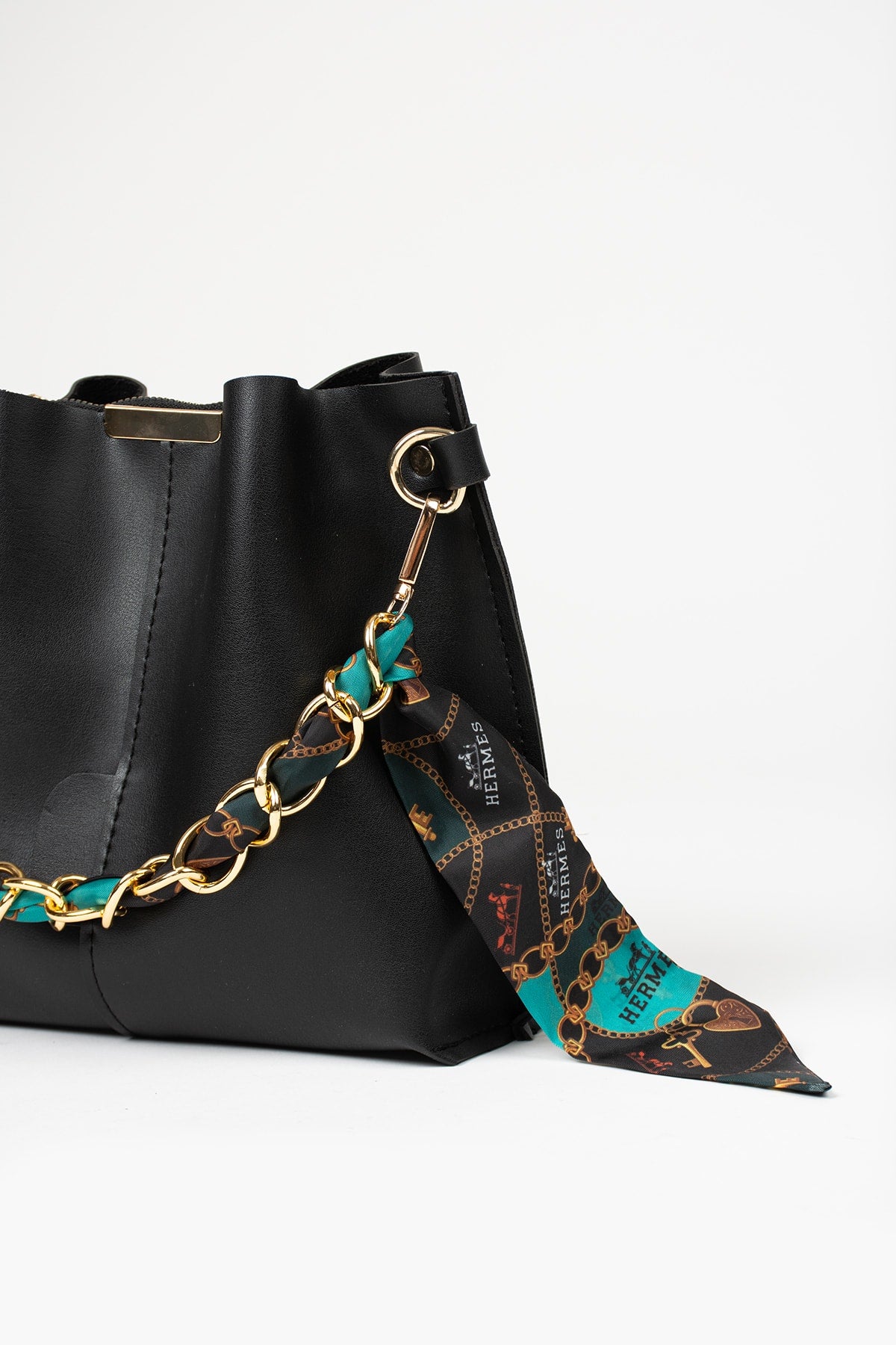 Herms Schal für Damen, weicher Leder, 3-Fächer-Hand-, Arm- und Schultertasche