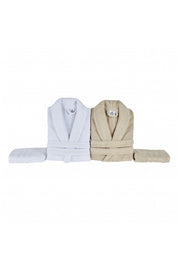 Carli 4 Pcs Bathrobe/size/head Towel Family Bath Set Offwhite Gray - Swordslife