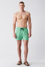Herren Hellgrün Schnelltrocknende Standardgröße Gerade Badeshorts Marine E003801