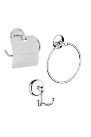 Adhesive Triple Bathroom Accessory Set Towel Rack Toilet Paper Holder - Swordslife