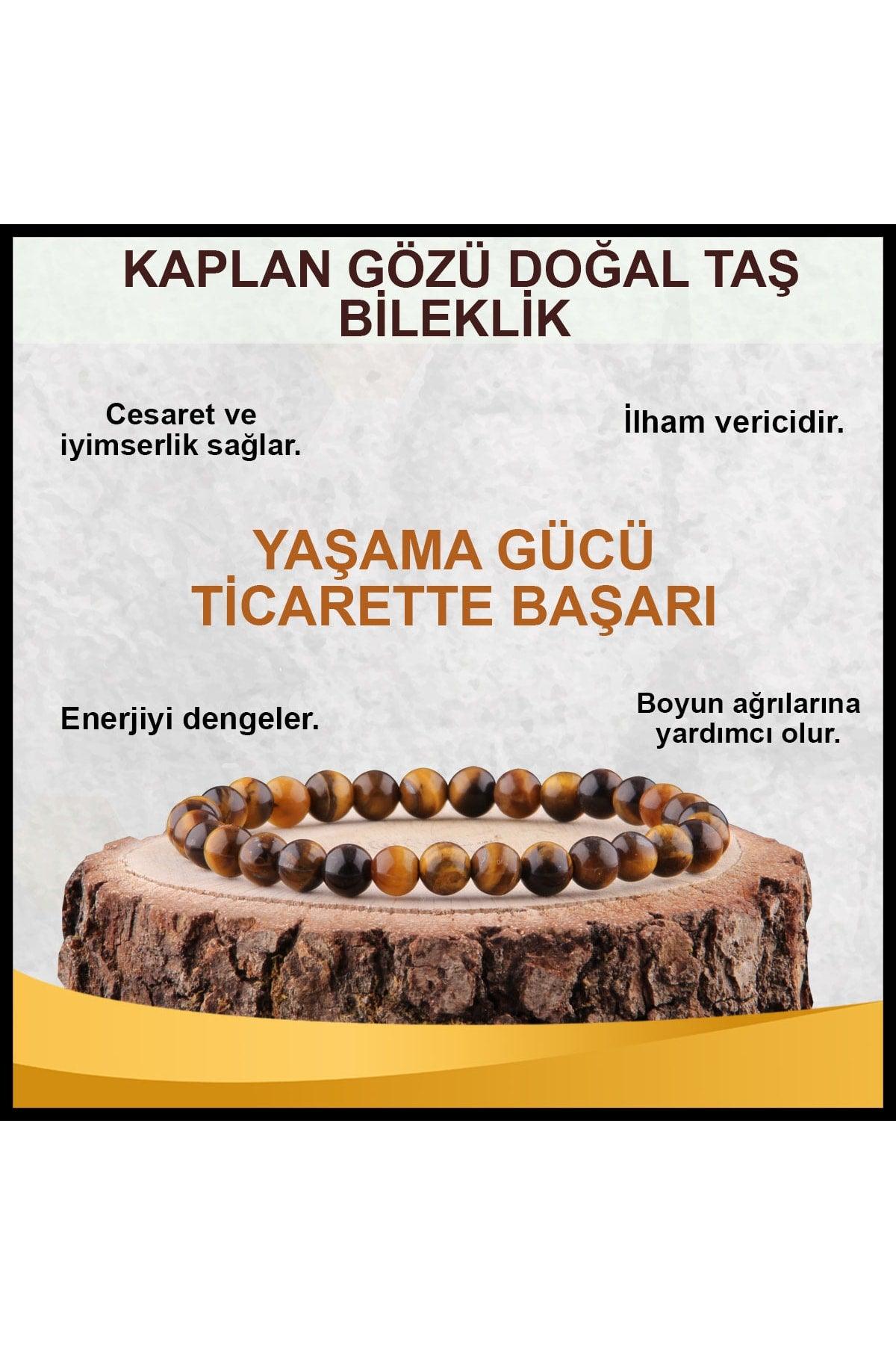 Certified Tiger Eye Natural Stone Bracelet 6 Mm - B829 - Swordslife