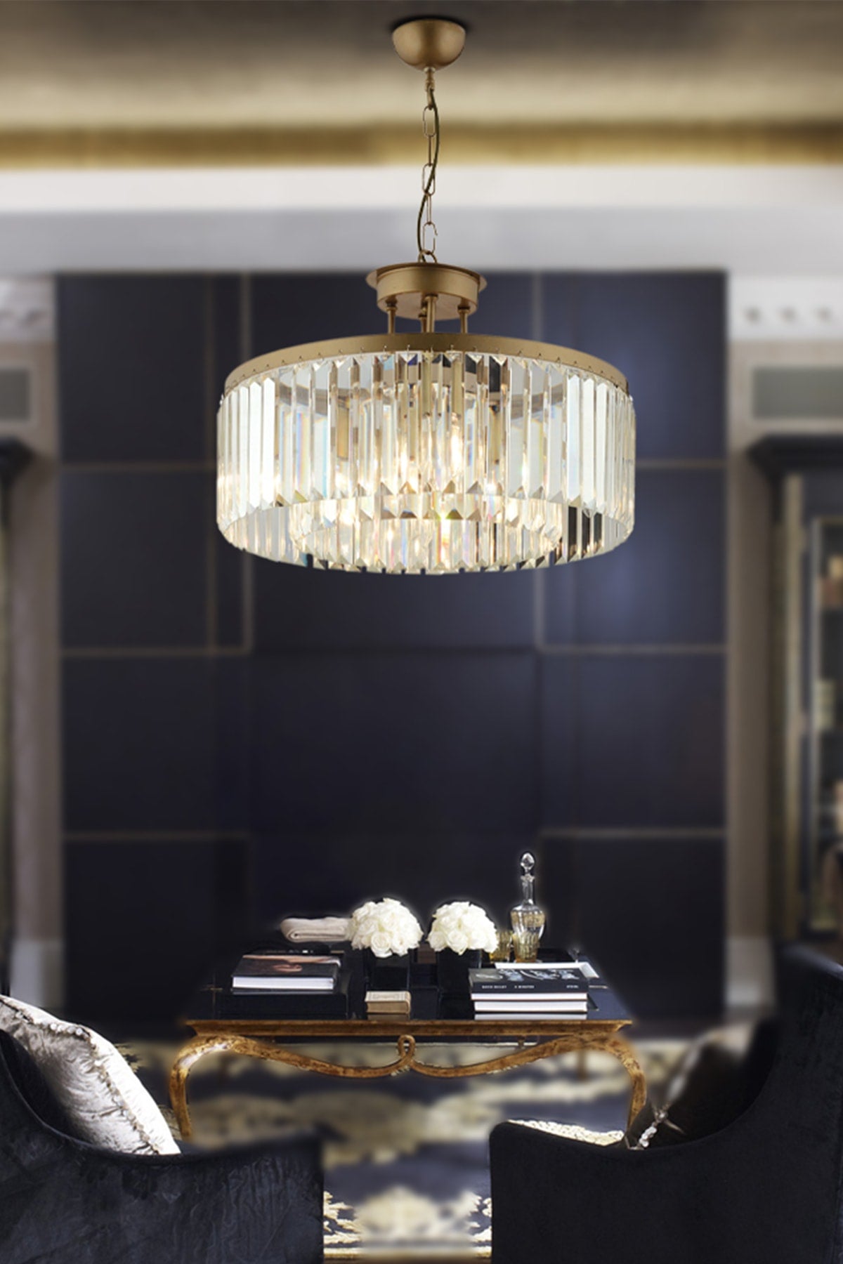 Canvas 45' Antiker Kristallstein Modernes Design Kristall Wohnzimmer Kronleuchter