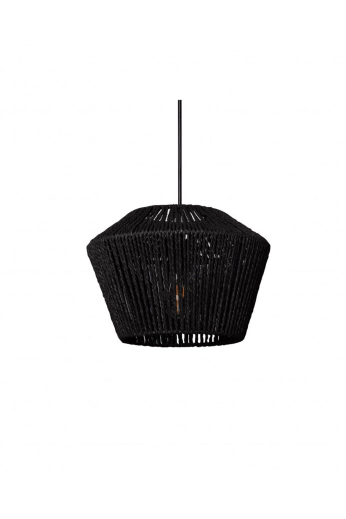 Black Macrame Cotton String Ecru Chandelier