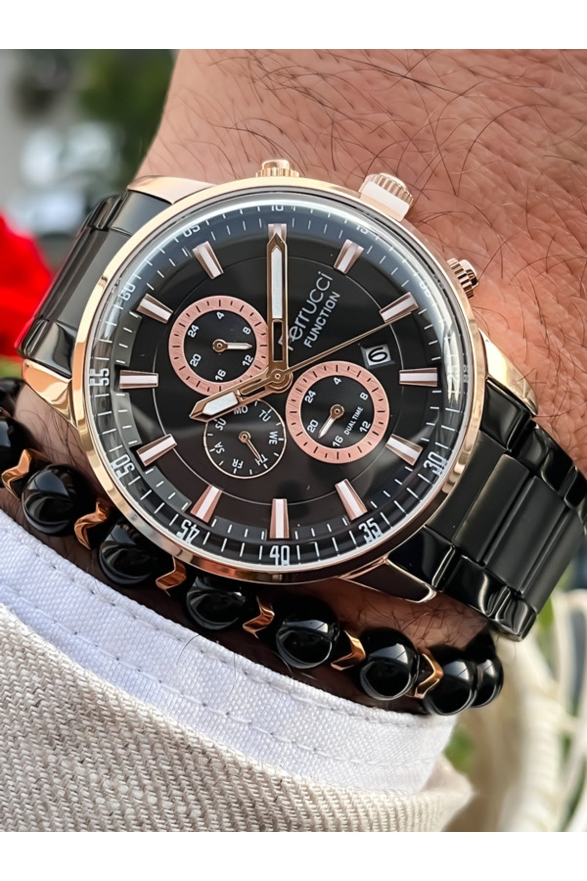 Funktionen Aktive schwarze Herrenarmbanduhr + Armband geschenkt