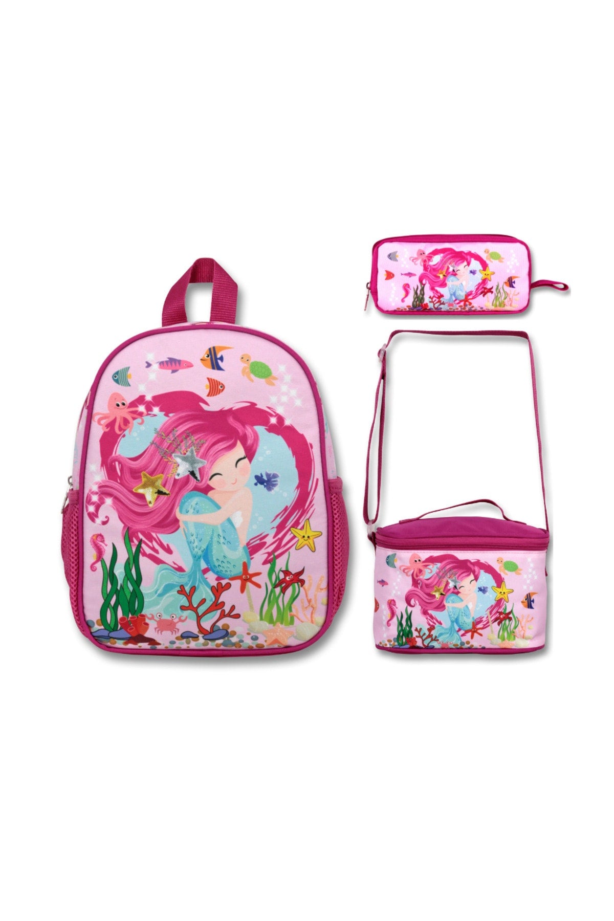 swordslife Mermaid Kindergarten Bag Lunch & Pencil Bag Set