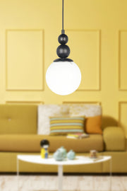 Infinite Single Chandelier Black White Glass