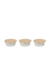 Soft Glass-Bamboo 3-Piece Storage Container