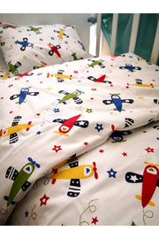 100% Cotton Baby Boy Duvet Cover Set 100X150 Airplane Pattern