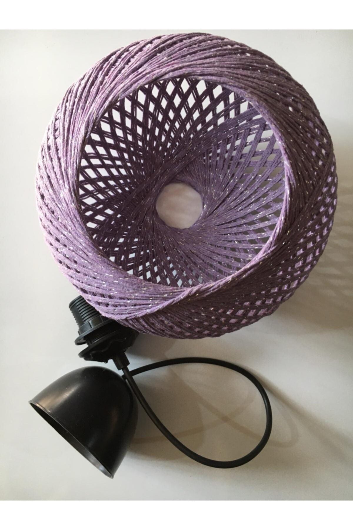 Balle Lilac Pendant Lamp Ball Chandelier Black Cable