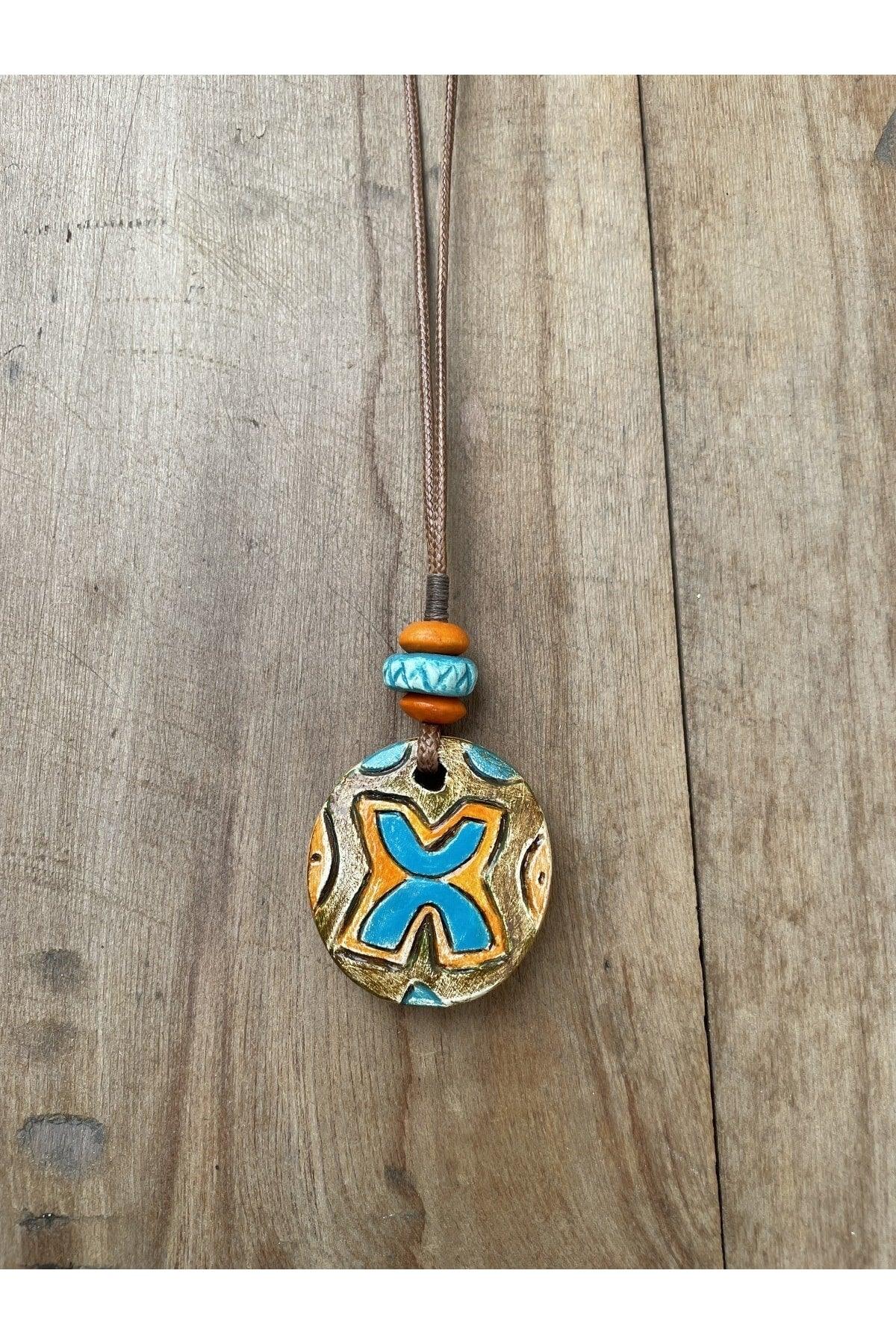 Ceramic Design Necklace, Bohemian Ethnic Style Necklace, Design Necklace, - Swordslife