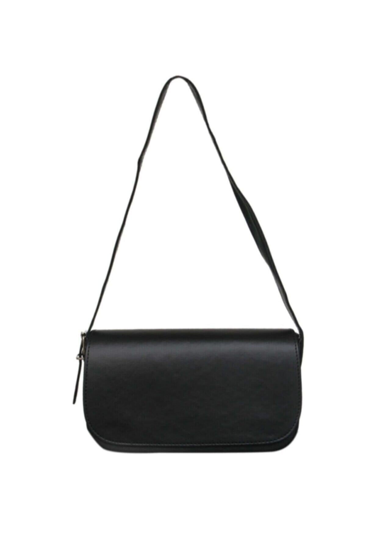 Bagbest Damen Baguette-Tasche, Schwarz, Modell Vicky