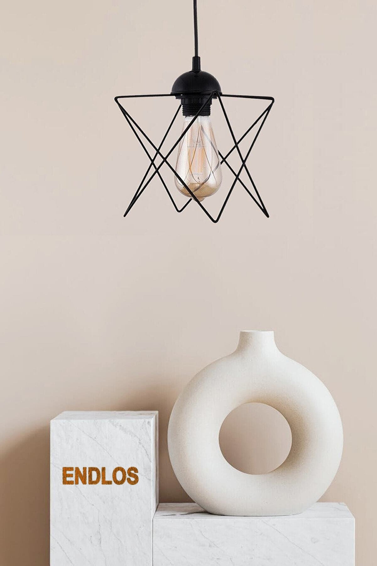 Single Black Star Pendant Chandelier,